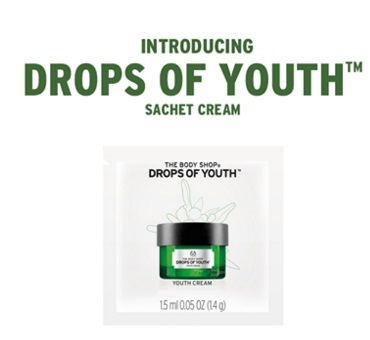 Gratis sample van de nieuwe Drops of Youth™ Youth Cream van The Body Shop!