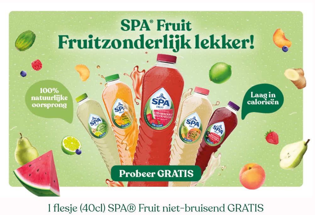 Spa Fruit drank 100% terugbetaald